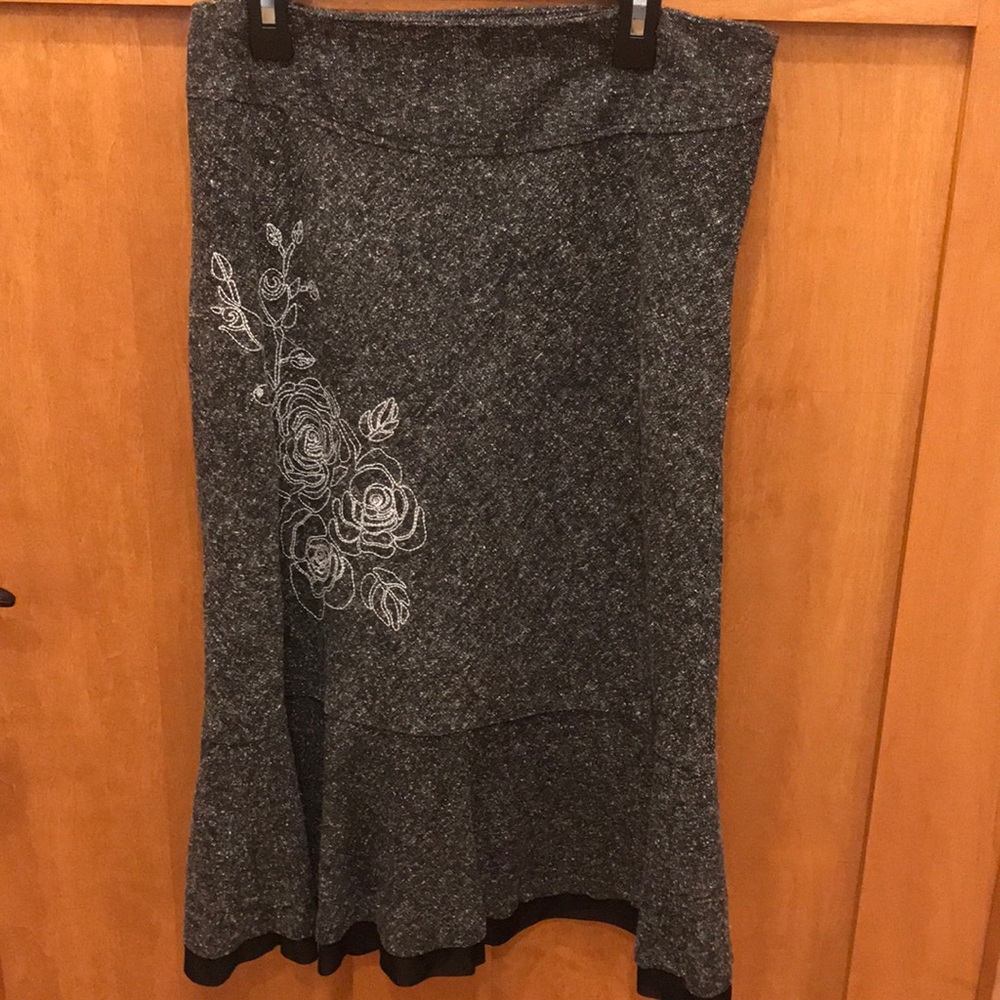 George Flounce Skirt with embroidered detail